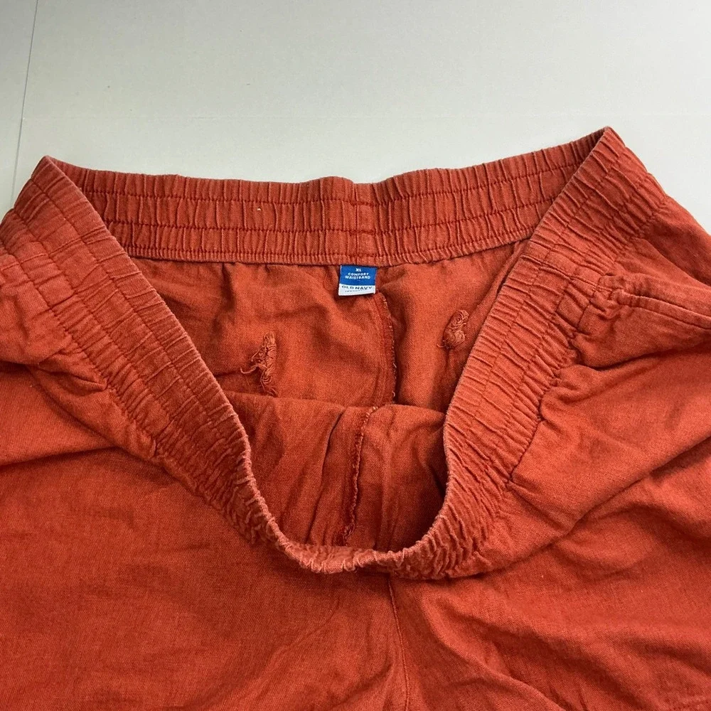 Old Navy Orange Linen Blend Shorts Women XL Comfort Waistband 692834-04